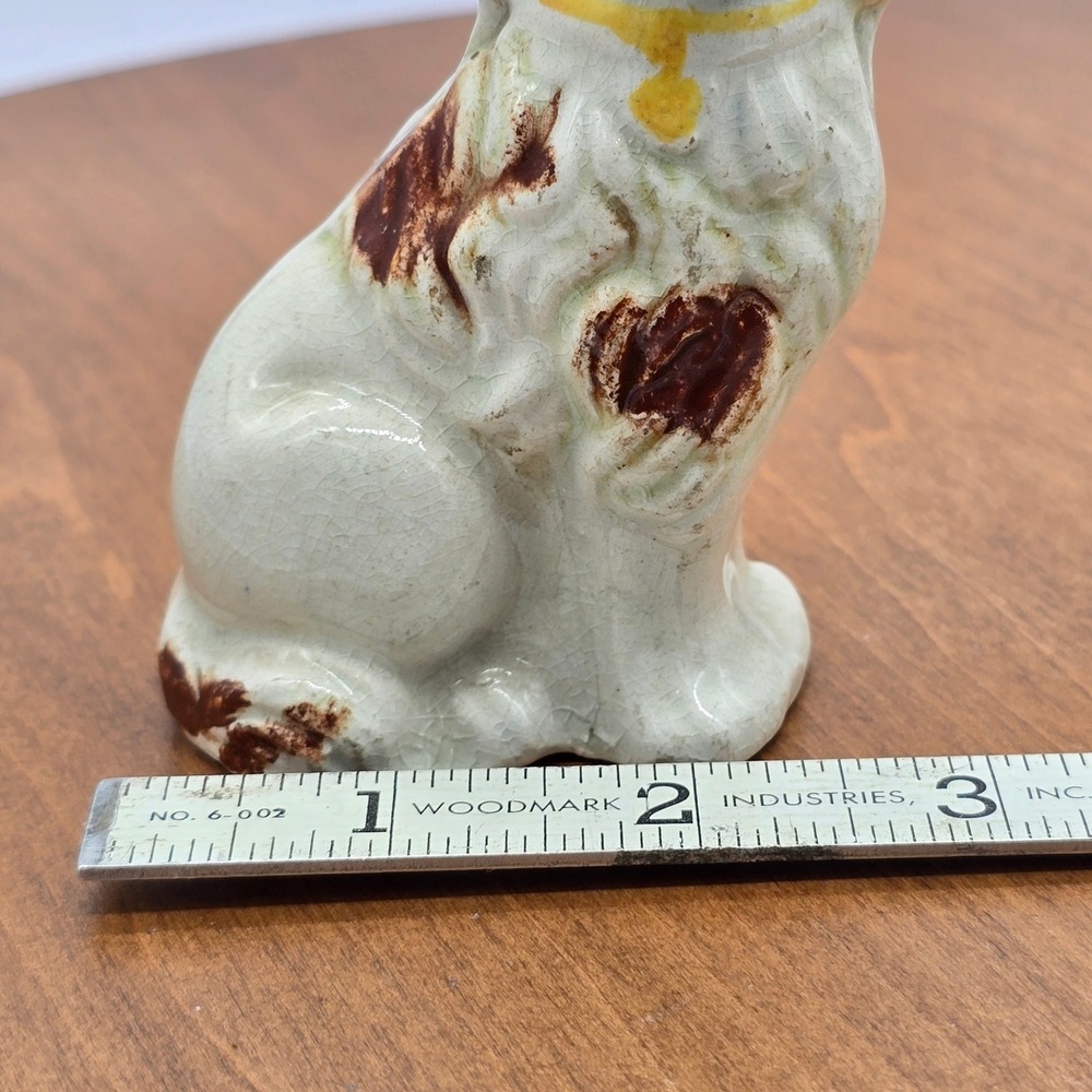 19th-century Staffordshire spaniel dog‎ figurine Antique collectible England. - Picture 7 of 10